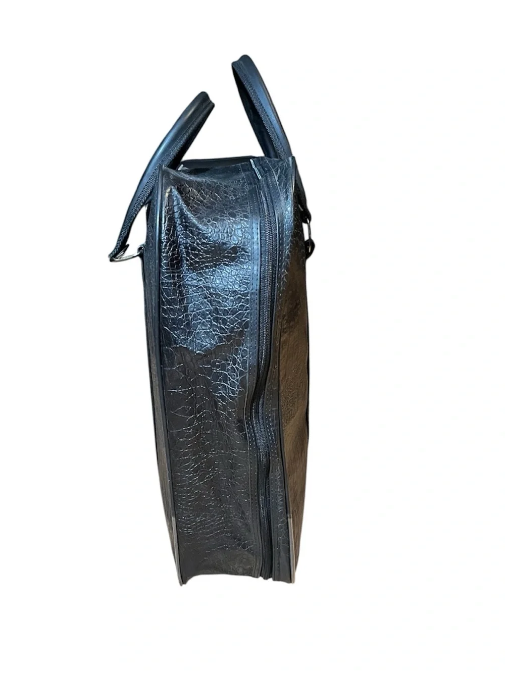 Pierre Cardin Black Croc-Embossed Laptop Briefcase